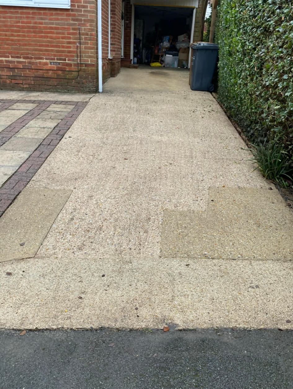 Driveway pressure washing before and after - After clean