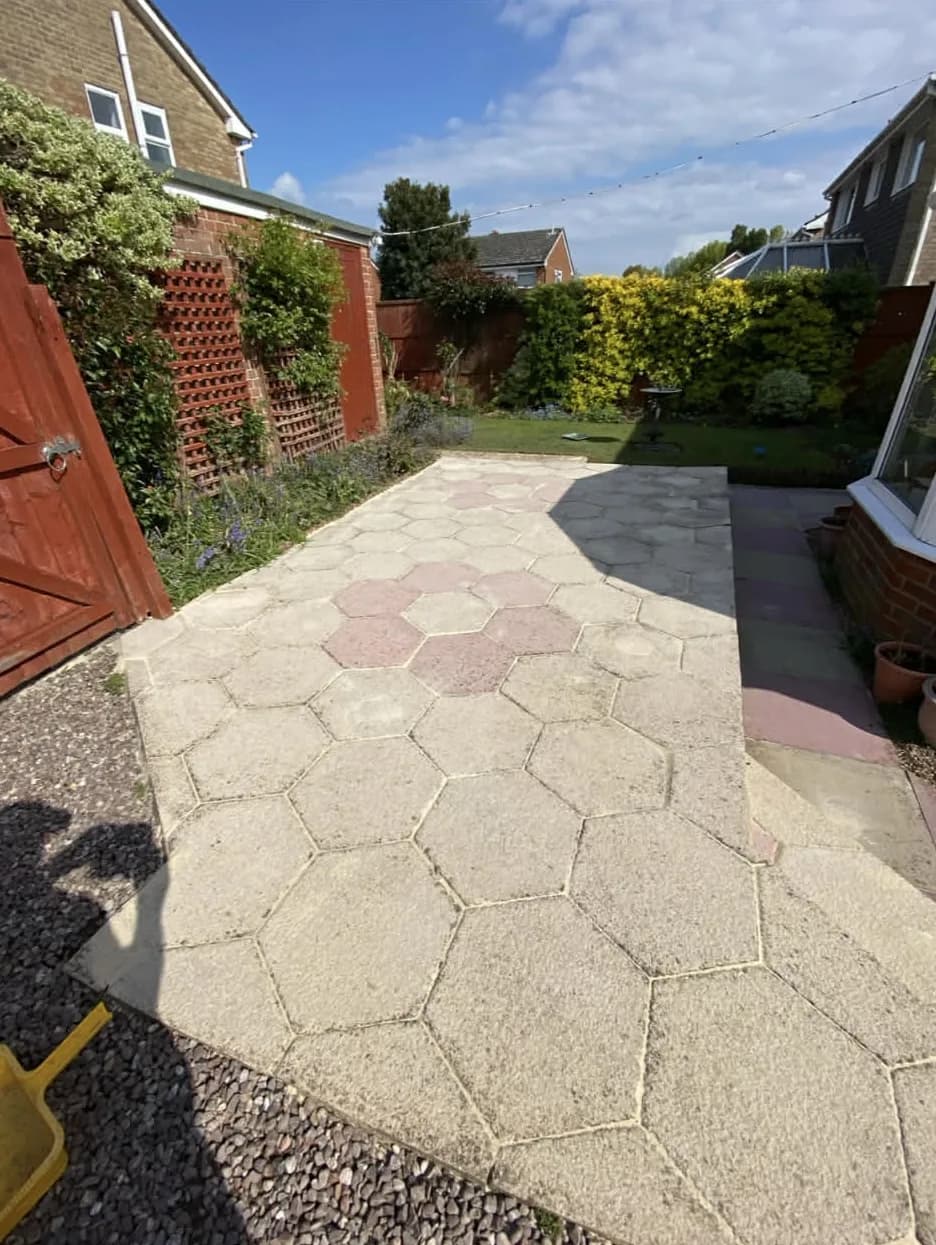 Pressure washed block-paved driveway in Southampton