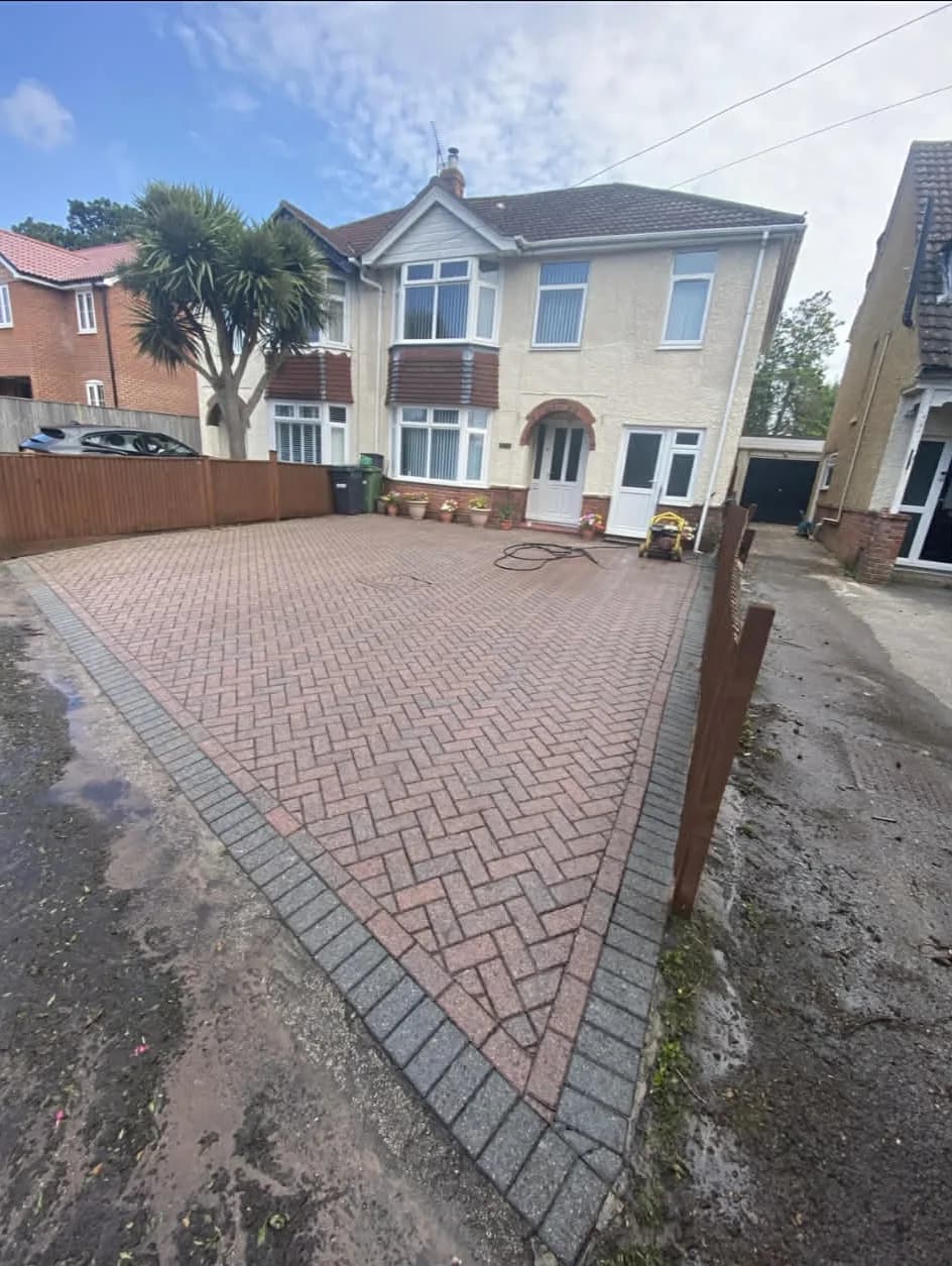 Clean paving after pressure washing in Hampshire