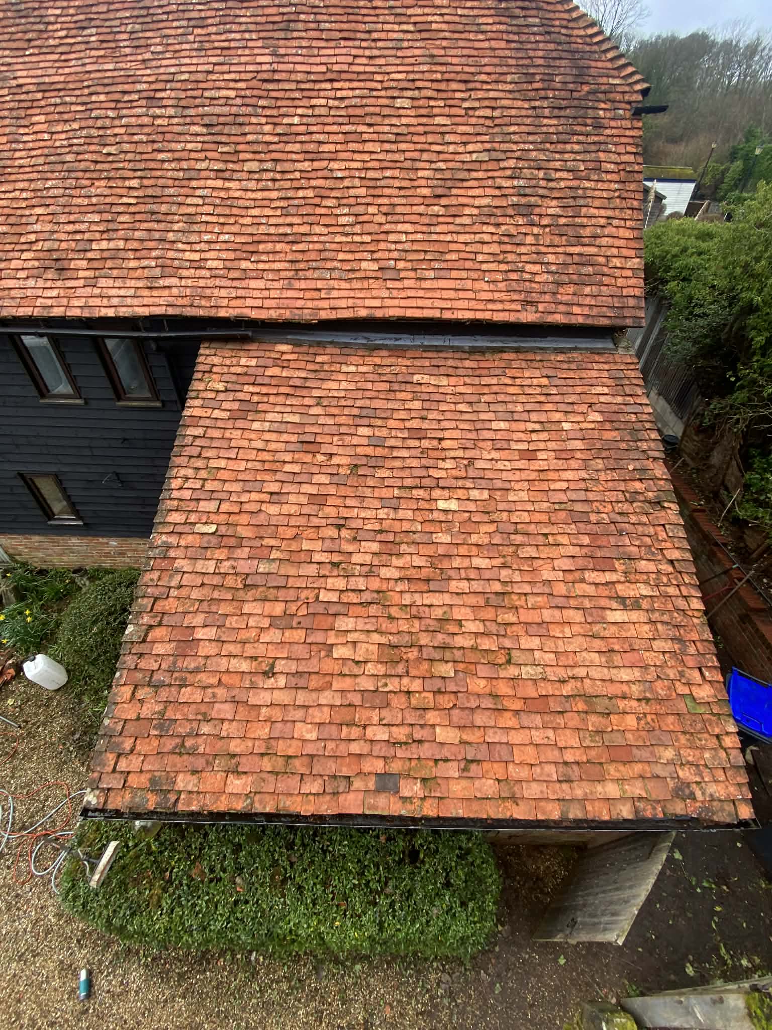 Roof moss removal before and after - After clean